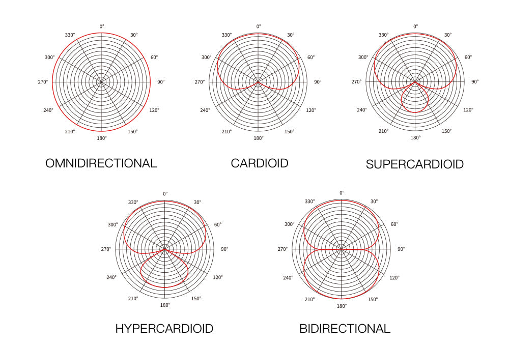 Recording microphone polar pattern