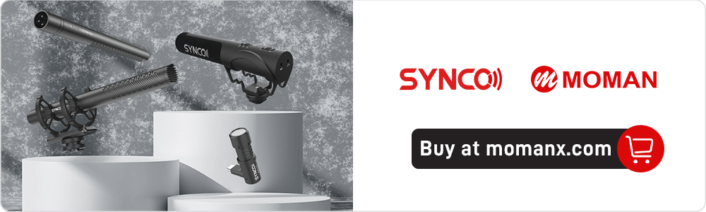 Moman PhotoGears Store sells SYNCO microphones for recording music.