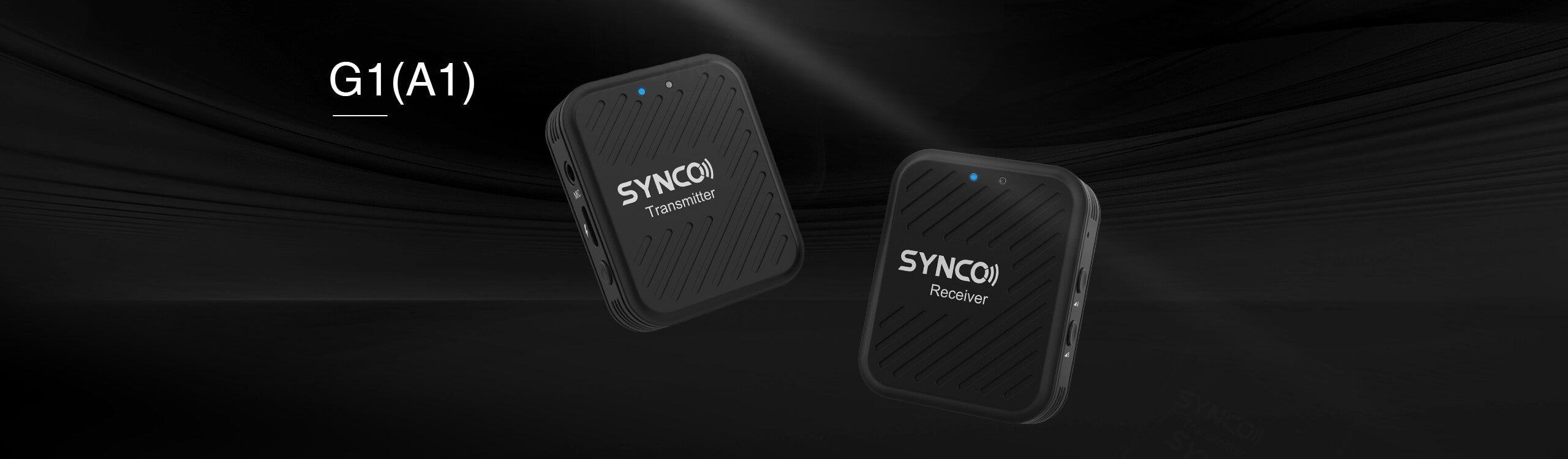 SYNCO G1(A1) wireless clip on microphone includes a transmitter and a receiver. It comes in pink, white, grey, and black colors.