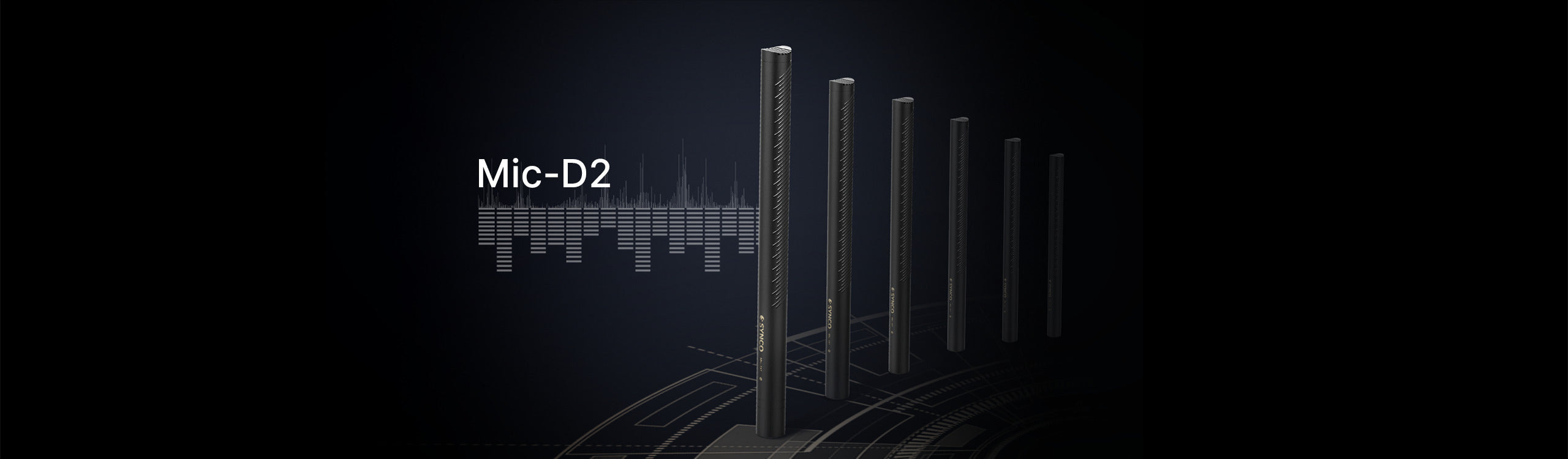 SYNCO D2 XLR shotgun mic is in the black color.