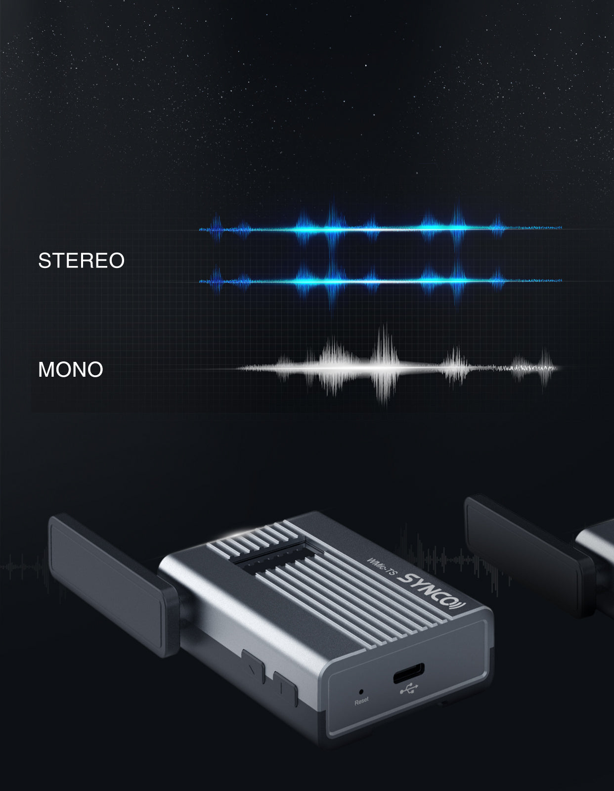 SYNCO WMic-TS Two-channel Recording for Mono/Stereo Output