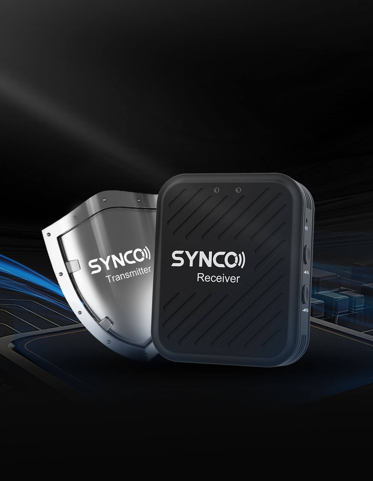 SYNCO  Sistema de micrófono de solapa inalámbrico 1-Trigger-2 a 2,4 GHz  SY-G1(A2)-WAir