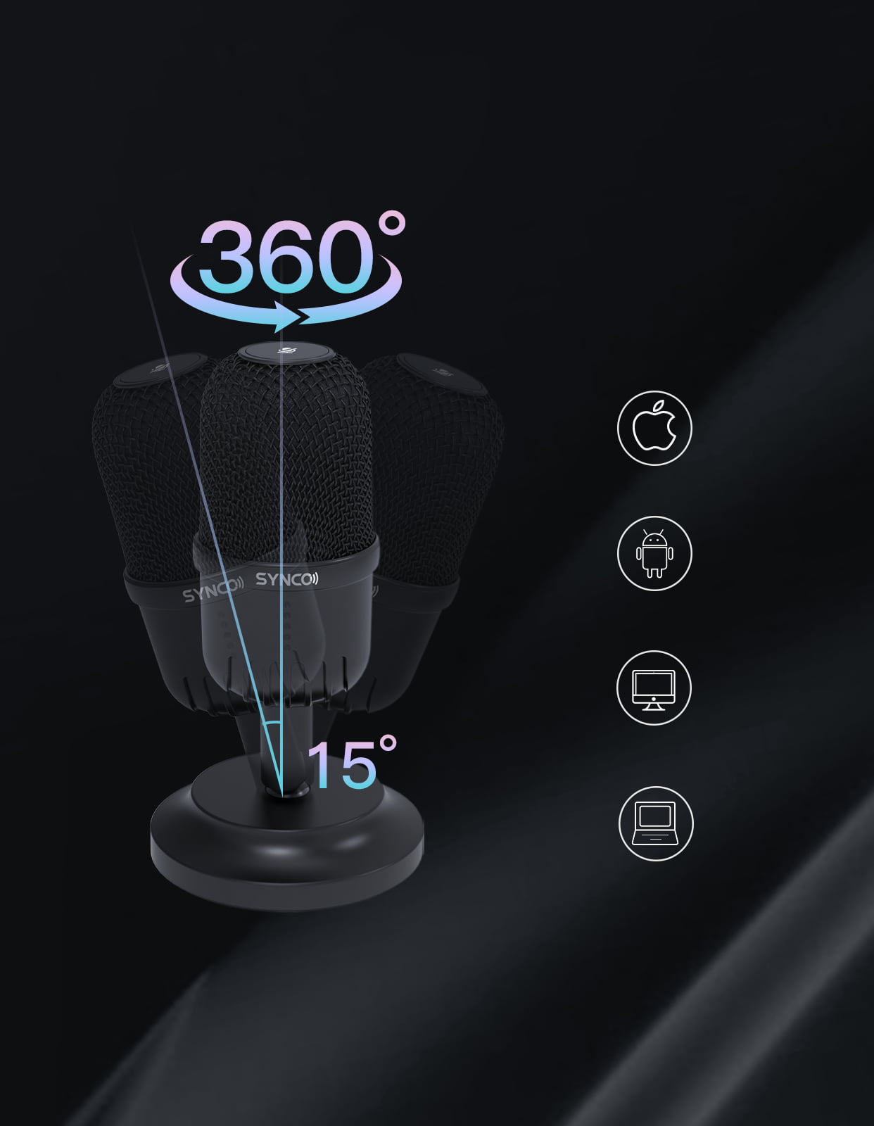 SYNCO CMic-V1M 15° Inclination in All Directions