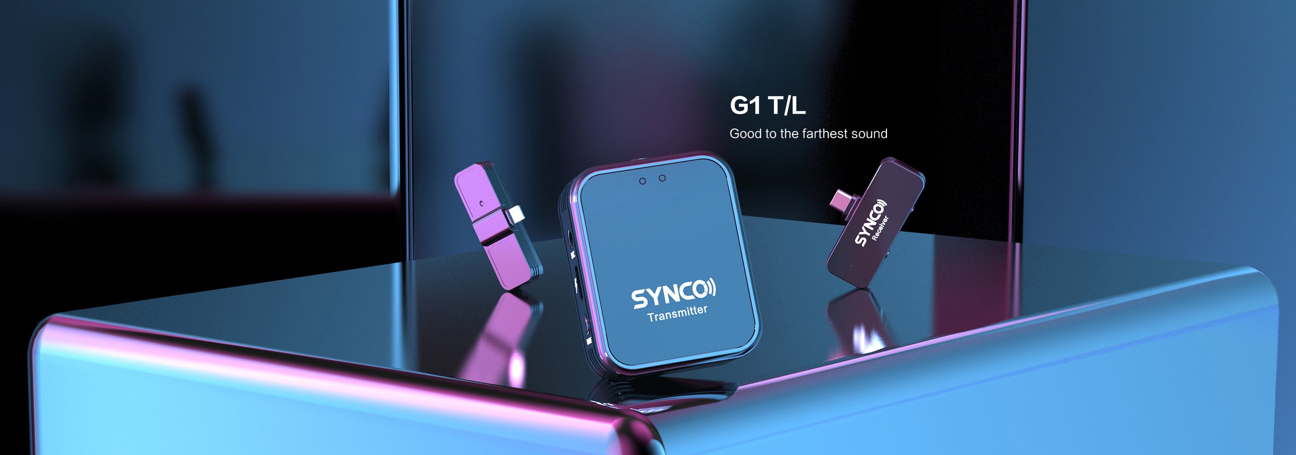 SYNCO G1T & G1L mini microphone wireless for smartphones includes a transmitter and a receiver with Lightning or Type-C connector.