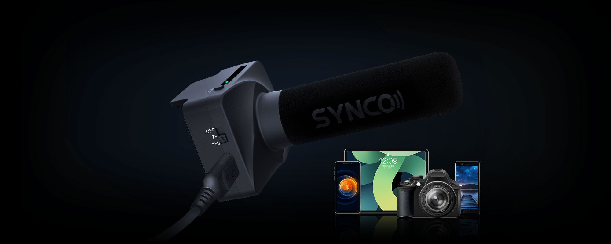 SYNCO U3 is a directional microphone for cell phone, tablet, and DSLR camera.