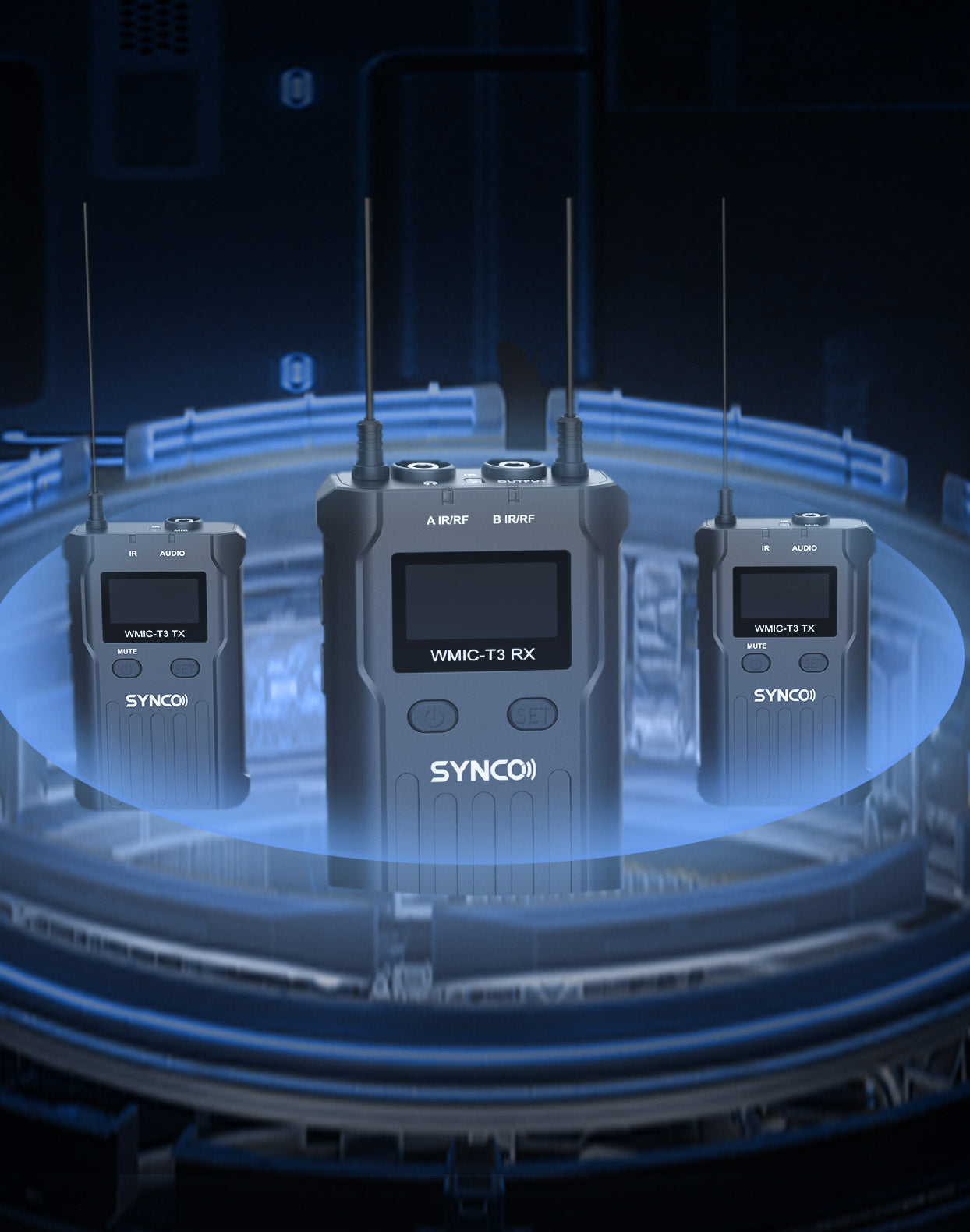 SYNCO  UHF 1-Trigger-2 Wireless Mic for Video Camera SYNCO T3