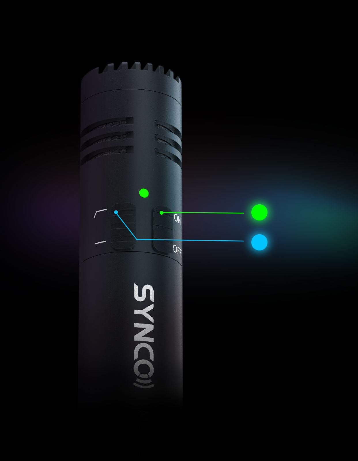 SYNCO Mic-M2S Working Status Shown