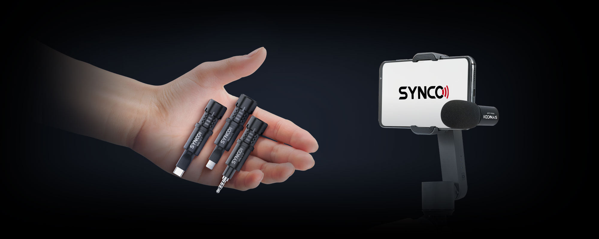 SYNCO U1 is palm size and powered by the recording device.