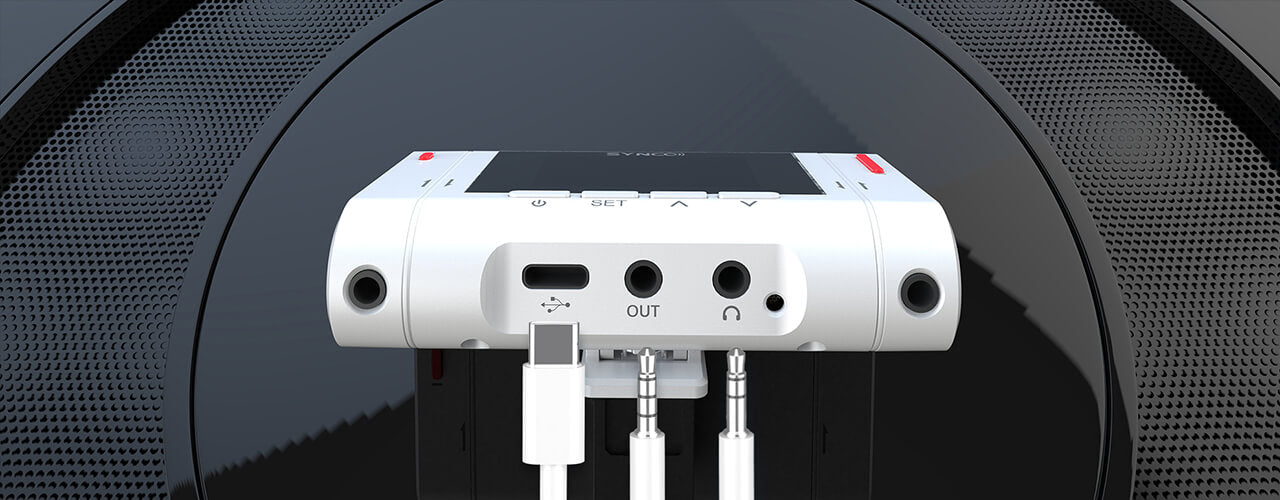 SYNCO G3 has 2 colors, namely white and grey, and has 3 outputs of USB-C, TRRS and TRS to connect to different devices, making it a quality wireless microphone for mobile phone and computer recording.