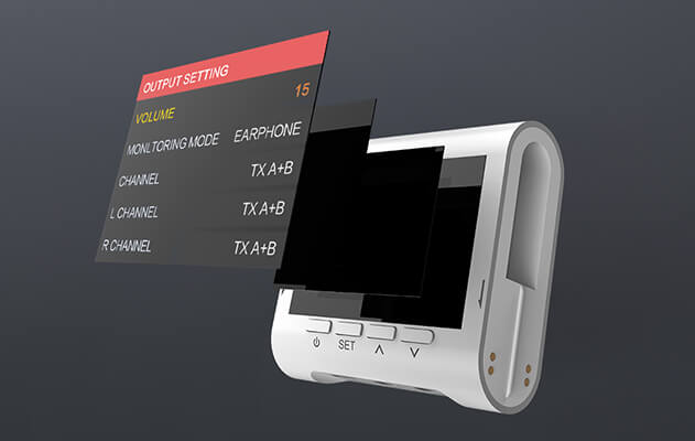 SYNCO G3 has a LCD screen to display all figures such as volume, channel, and mode clearly. 