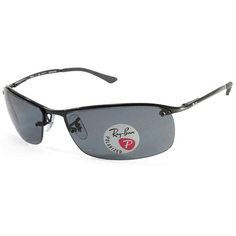 Ray-Ban RB3183 002/81 Top Bar Polarised Shiny Black/Grey Sunglasses – xTrend