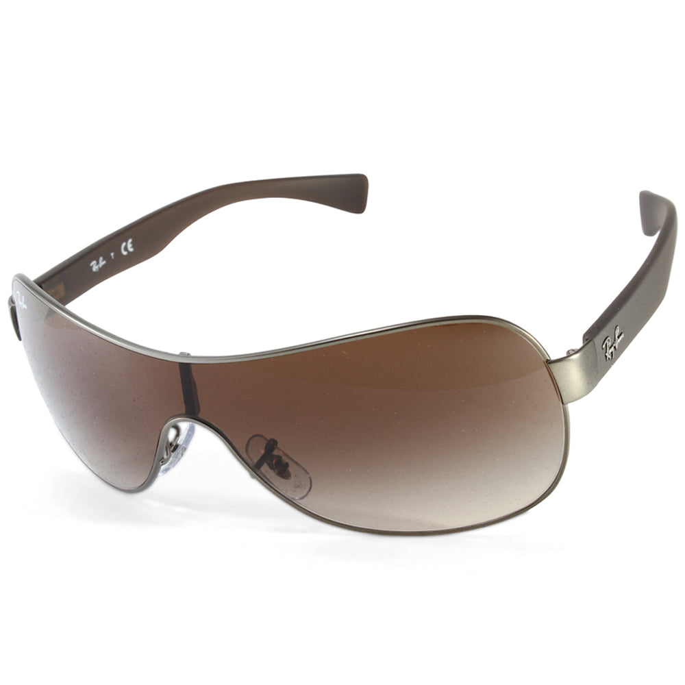 Ray-Ban RB3471 029/13 Youngster Gunmetal/Brown Unisex Shield Sunglasses –  xTrend