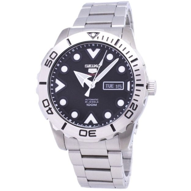 Seiko 5 Sports SRPA03 J1 Black Dial Stainless Steel Men's Watch – xTrend