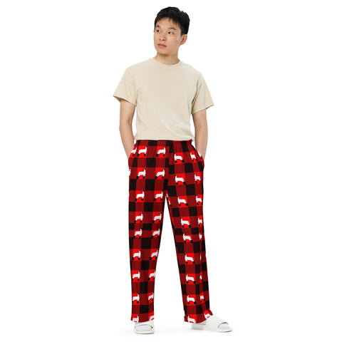 Adult Pyjamas Pants OH Canada White Maple Leaf on Red