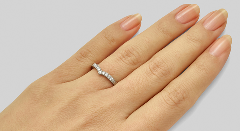 women's wishbone and v shaped wedding rings and bands
