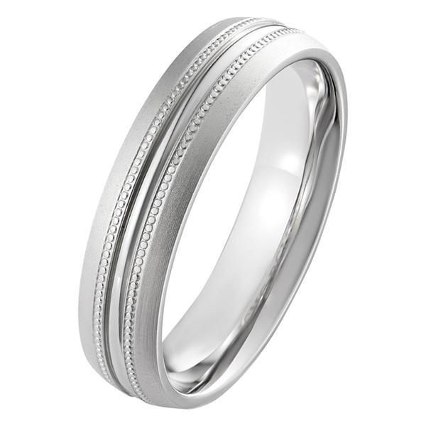 5mm Decorative Millegrain Platinum Wedding Ring