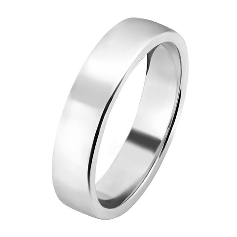 6mm Soft Court Mirror Polish Ring in Platinum - Types of Men's Wedding Bands / Rings