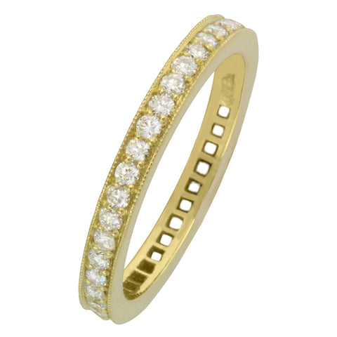 women's 2.5mm Full Diamond Eternity Ring in 18 carat Yellow Gold