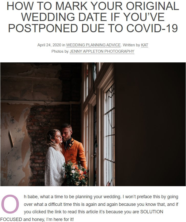 Marking original wedding date during Covid-19 pandemic