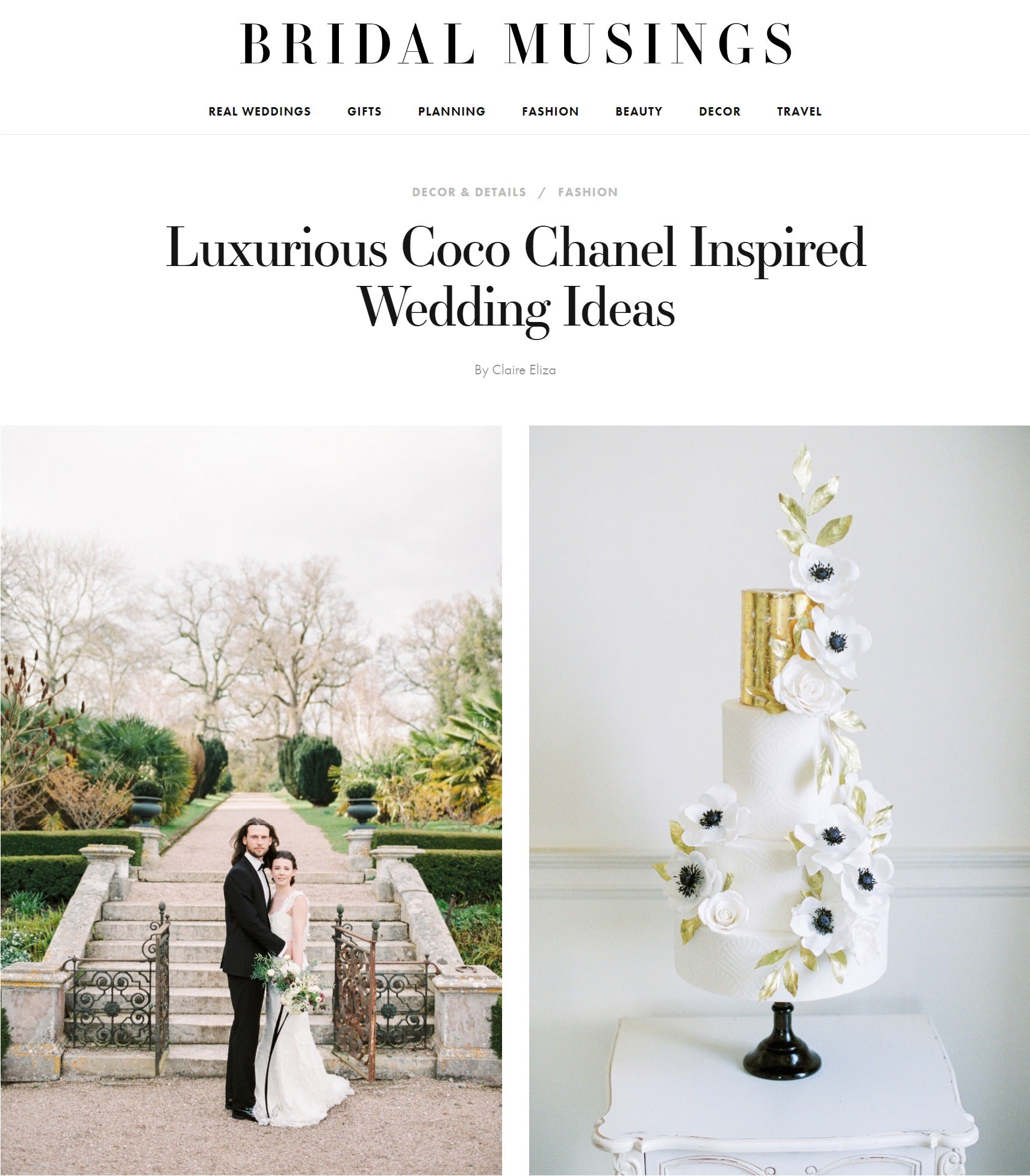 Luxurious Coco Chanel Inspired Wedding Ideas