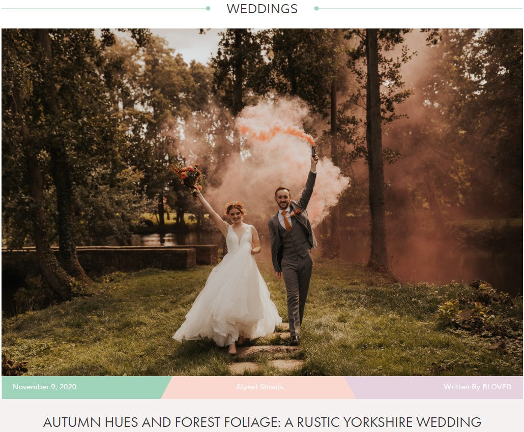 Yorkshire wedding shoot with autumn forest theme