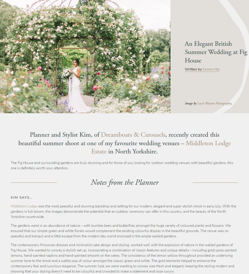 An elegant British summer wedding at Fig House