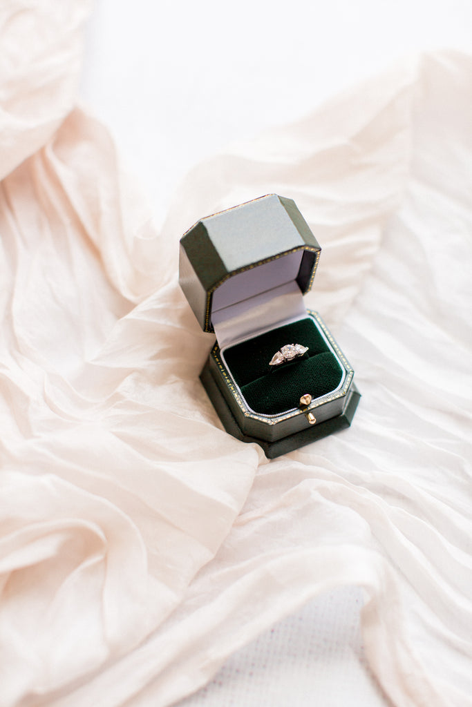 Pear Shaped Diamond Three Stone Engagement Ring