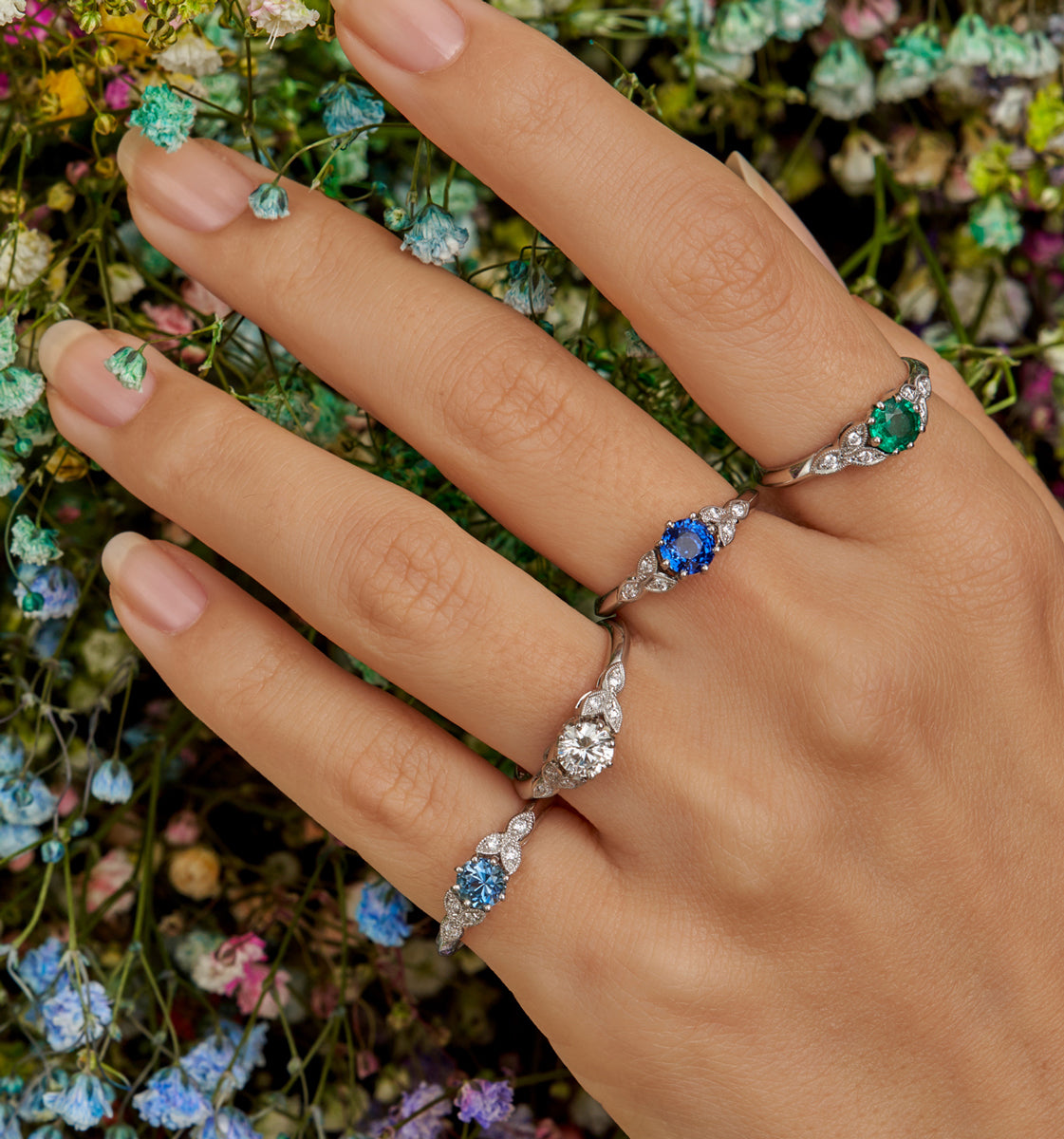 A stunning array of Floral Rings
