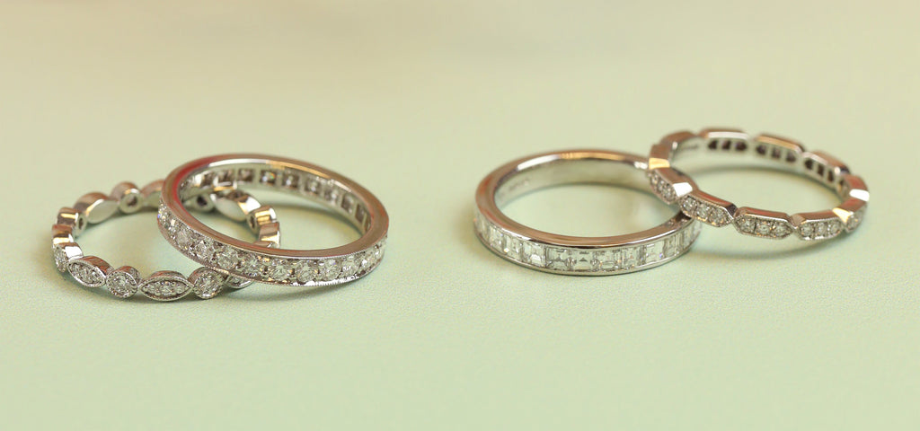 London Victorian Ring Co platinum and diamond wedding rings