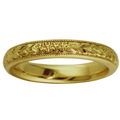 Forget-Me-Not Flower Engraved Gold Wedding Ring | London Victorian Ring ...