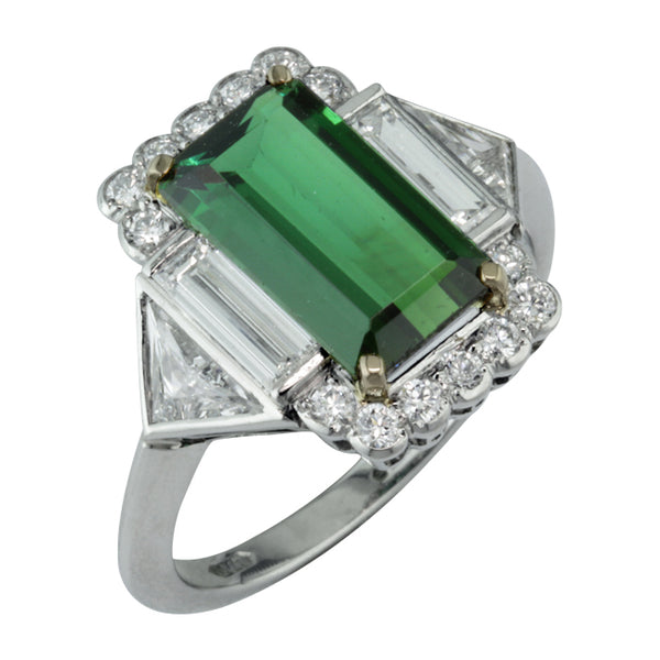 Bespoke Art Deco Tourmaline Ring