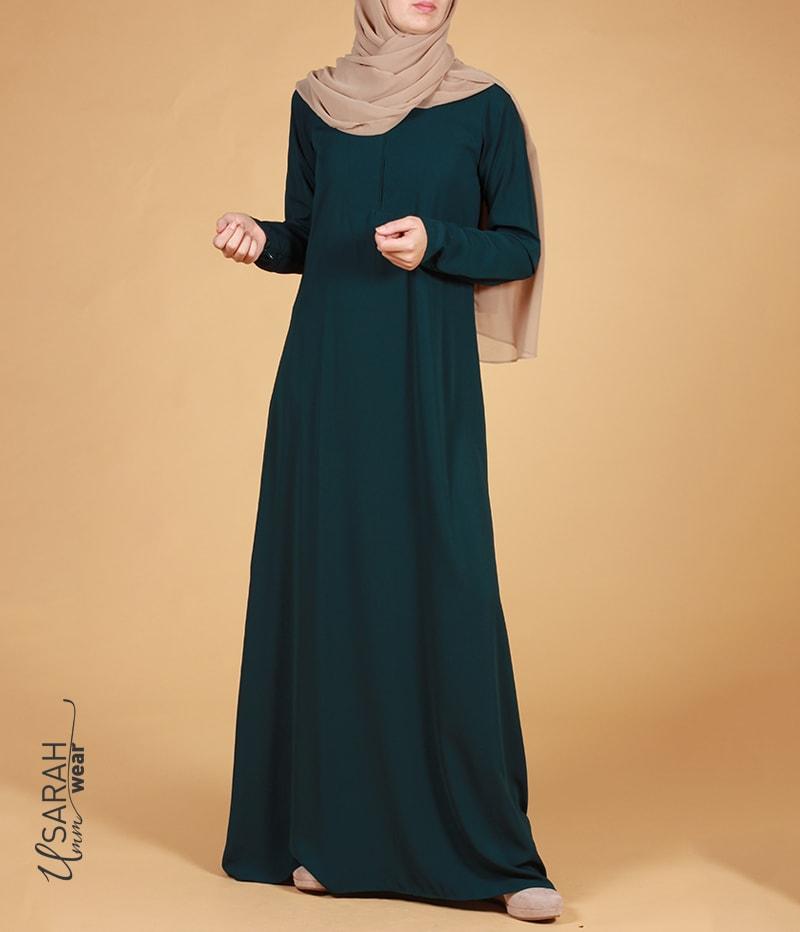 Zeemeeuw naam Bedrog Howda Slim-fit Abaya Petrol – islamitischekleding.nl