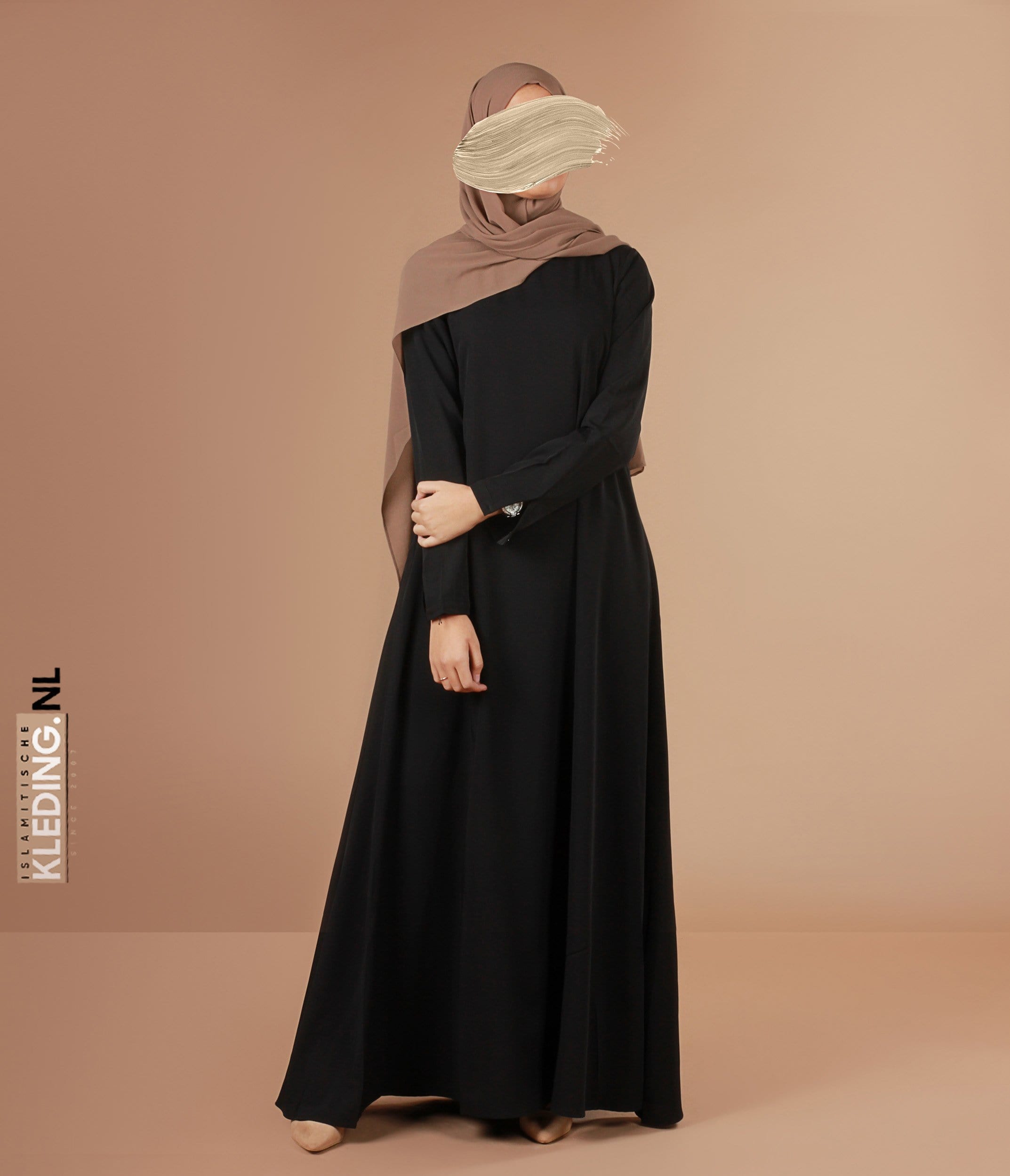 Sta in plaats daarvan op Over instelling Noord Abaya A-lijn - Ellysa - Black – islamitischekleding.nl