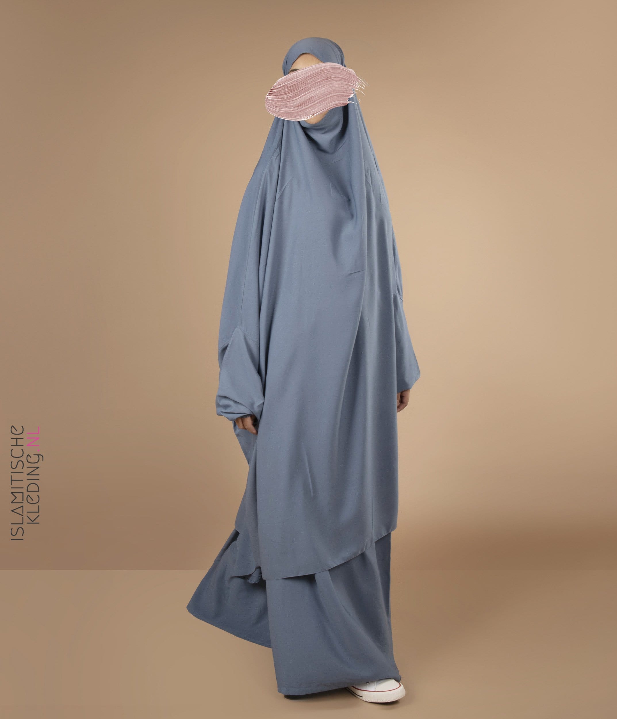 Spreekwoord bellen gesmolten 2-piece Jilbab Elast. Wrist jeans blue – islamitischekleding.nl