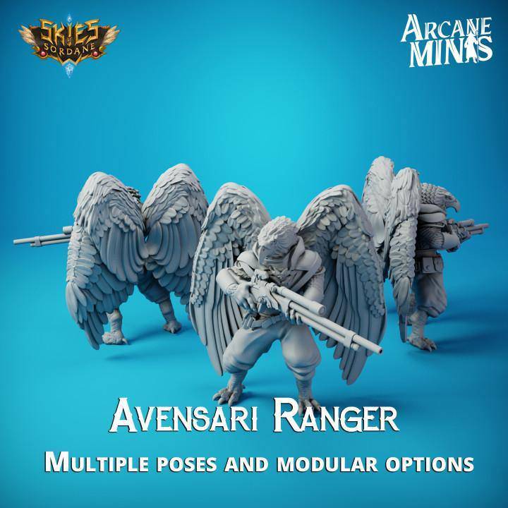 Avensari Ranger Arcane Minis, Resin Miniature, Skies of Sordane