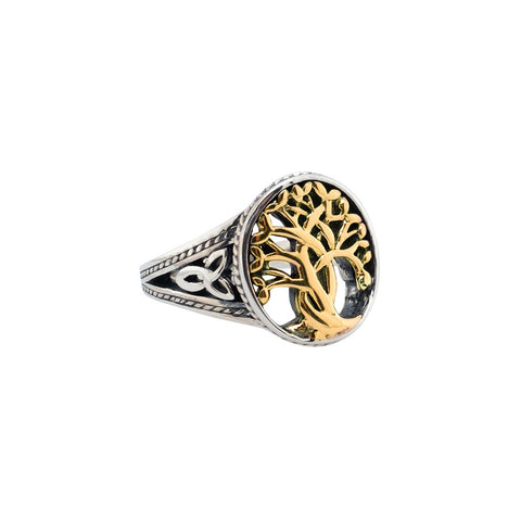 Silver and Rose Gold Tree of Life® Ring – Clogau