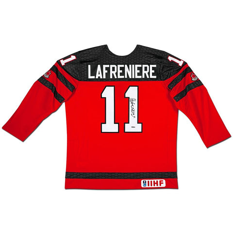 Alexis Lafrenière Autographed & Inscribed Team Canada White Jersey