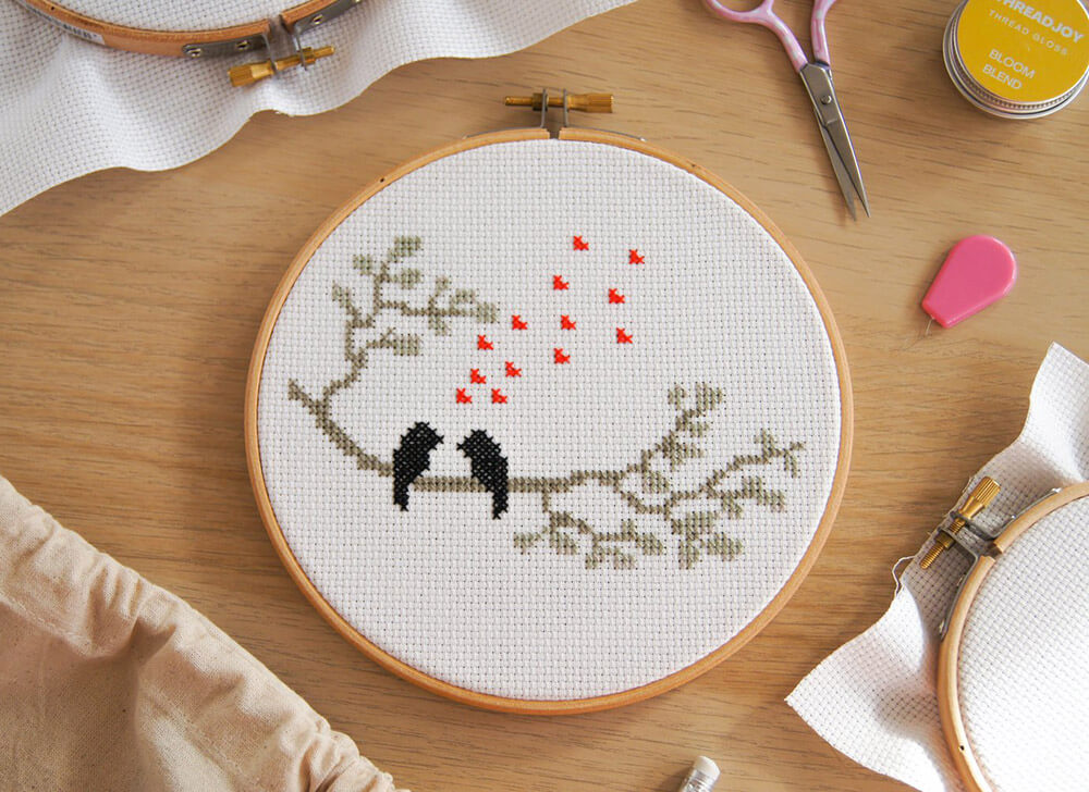Love Birds cross stitch by Sew Sophie