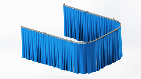 X-Ray Curtains like these can be hung from the ceiling in any configuration and length to properly shield windows, doors and openings for protection from radiation exposure during medical imaging.