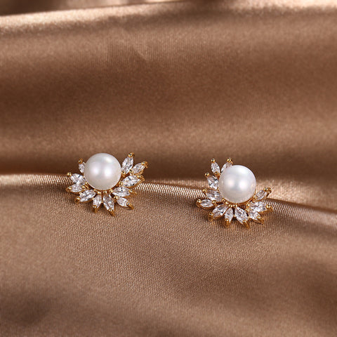 Pearl Studs in Gold Plated Silver