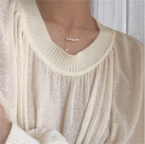Luxury Mini Pearls Chokers Necklace Gold Plated Silver