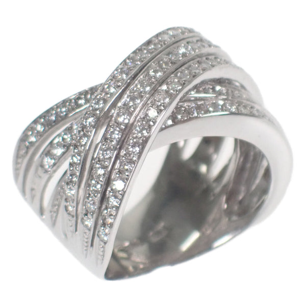 【Aランク】K18WG フルエタニティ デザイン リング ダイヤモンド 1.31ct ゲージ棒約14号 レディース ジュエリー 指輪 【ISEYA】