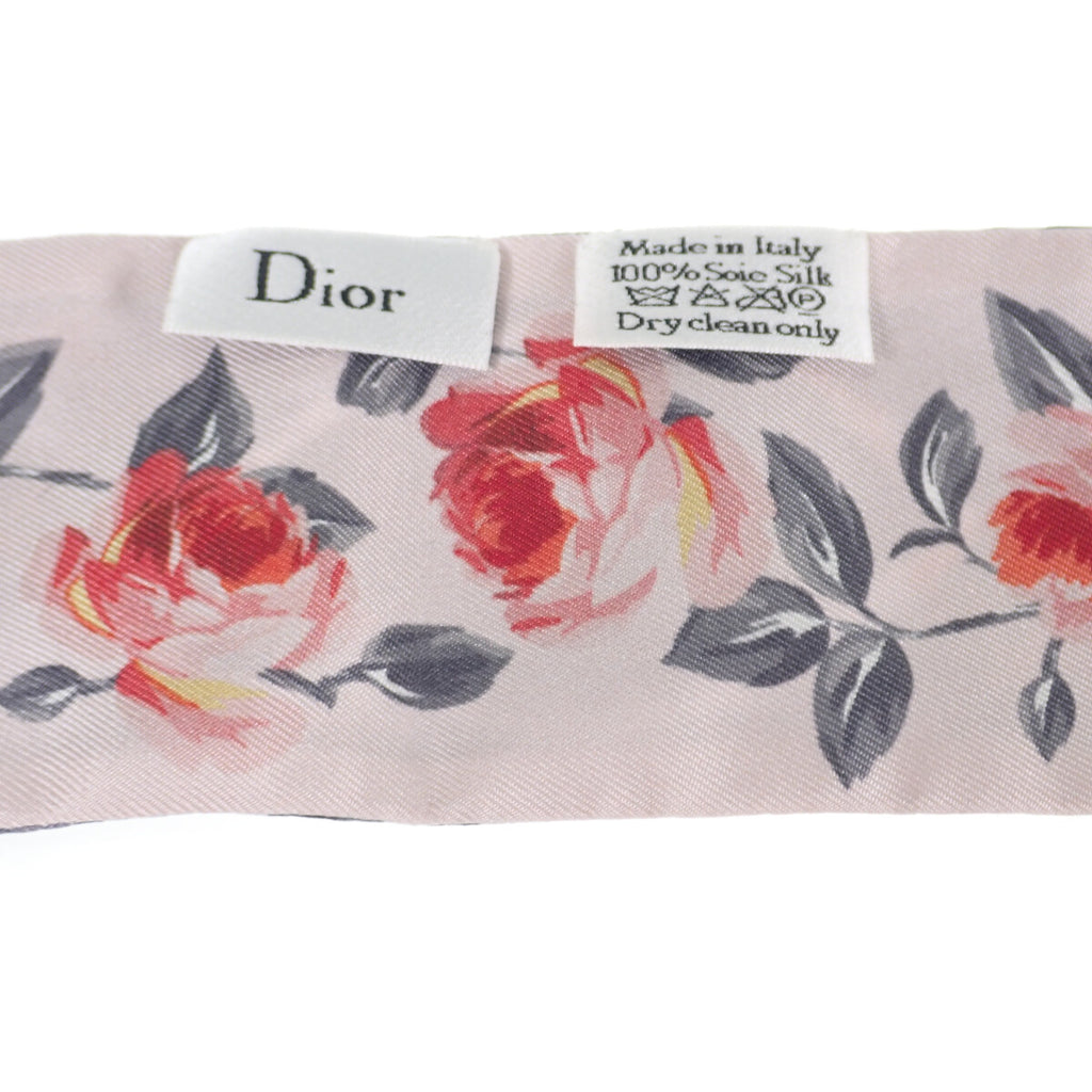 クーポン利用&送料無料 Christian Dior クリスチャン ディオール ミッツァ スカーフ 92TDR106I614 シルク100％ ピンク  ローズ柄