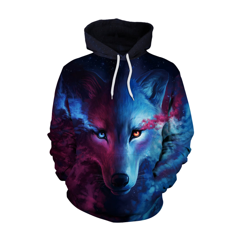 Galaxy Wolf Hoodie 3D Printed | Online Legging Store leggings,galaxy ...