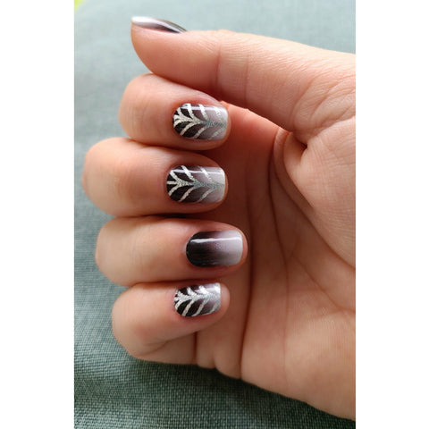 Image of Limited Edition - Black and White Leaves Nail Wraps