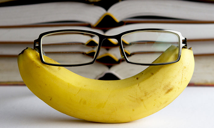 pair of glasses on banana