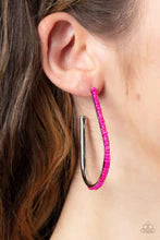 Load image into Gallery viewer, Beaded Bauble Pink Hoop Earring
