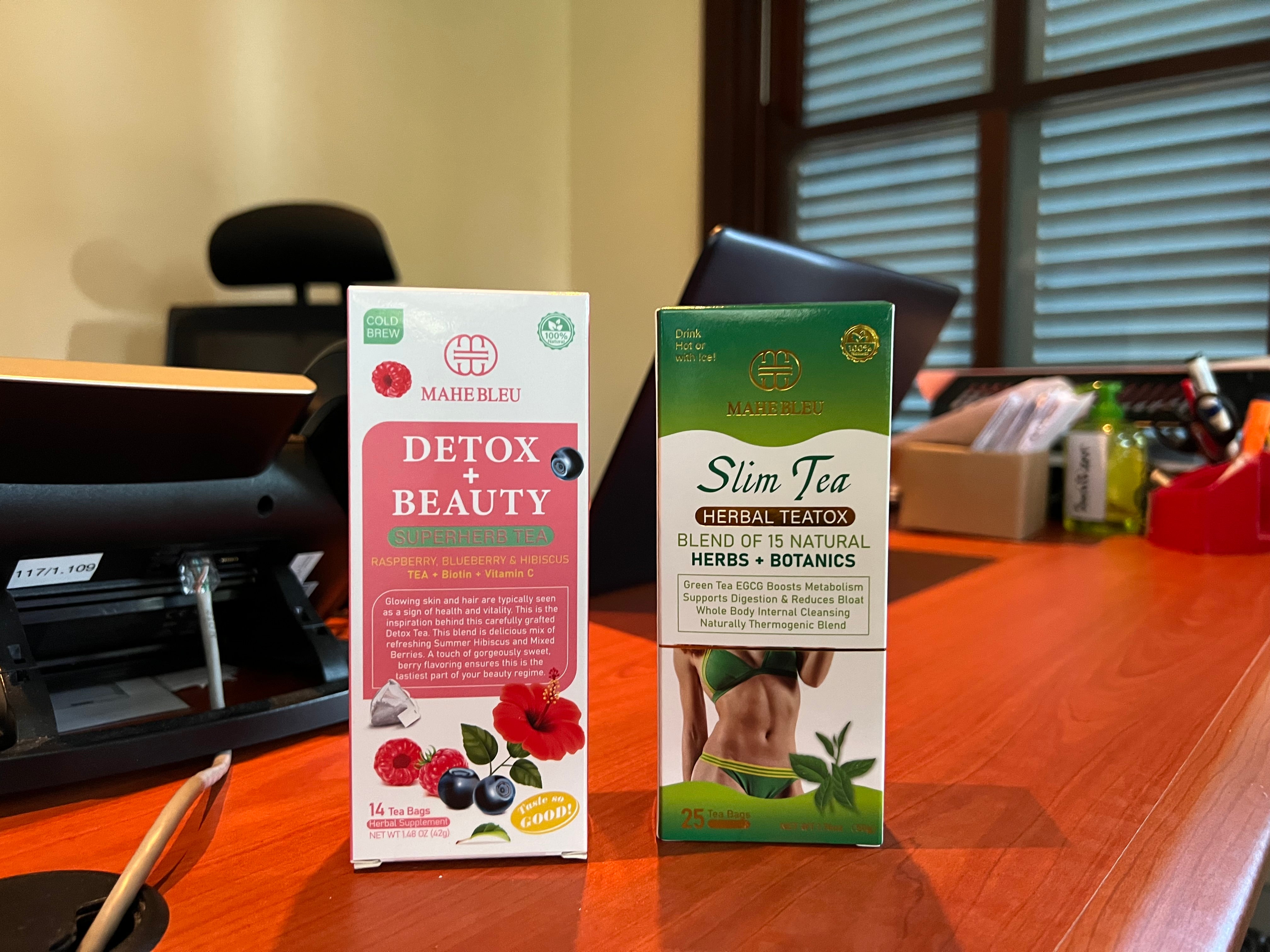 Slim Tea - Herbal Teatox - Blend of 15 Natural Herbs + Botanics – MAHE BLEU