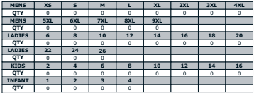 JASPA STRUDDYS JERSEY SIZE GUIDE