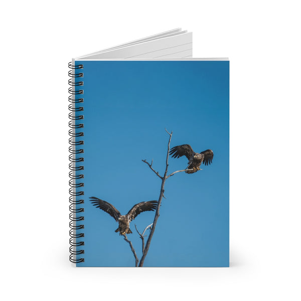 Juvenile Bald Eagle Pair - Spiral Notebook